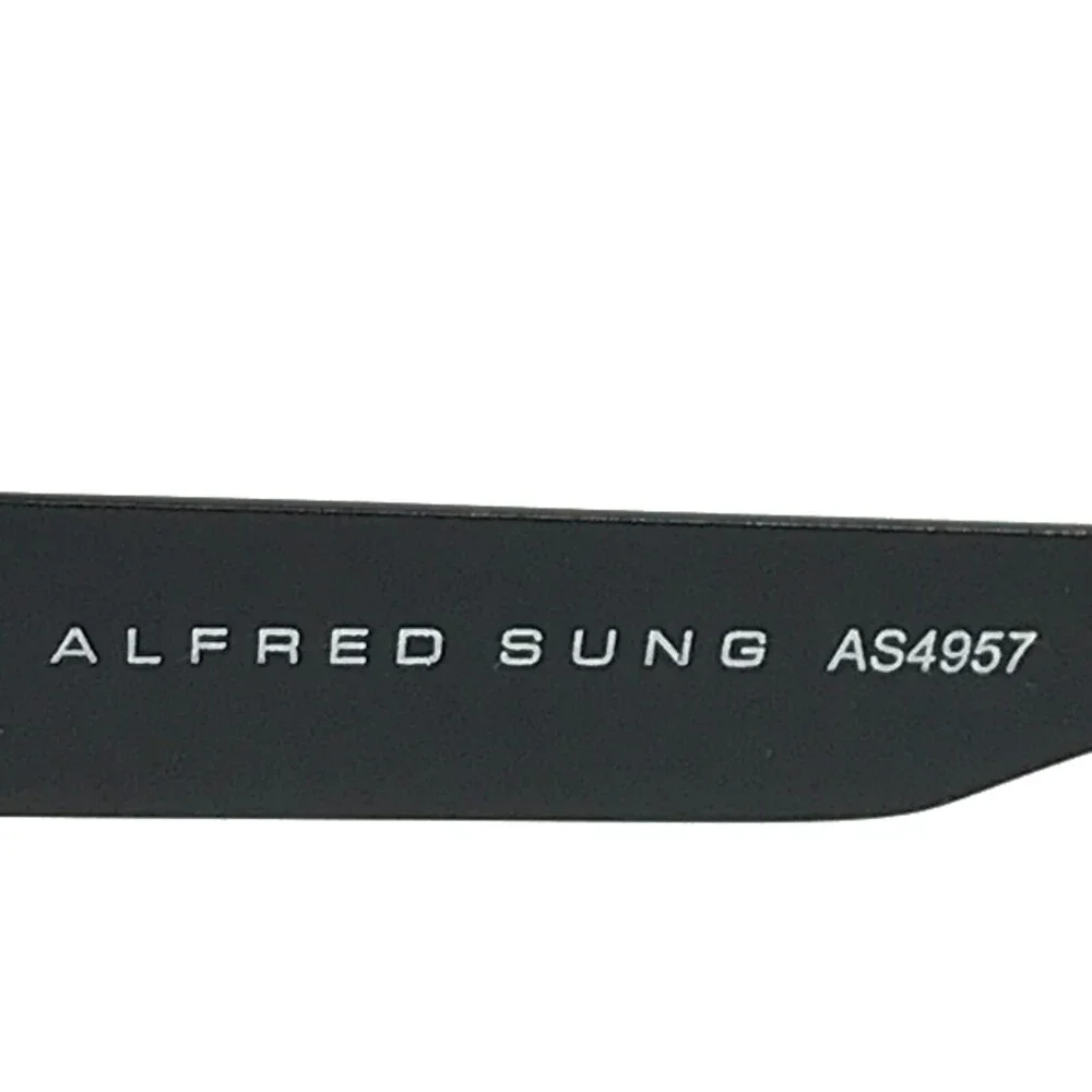 Alfred Sung Eyeglasses Frames AS4957 AMB CEN Brown Tortoise Gray Stripe 53-18-14
